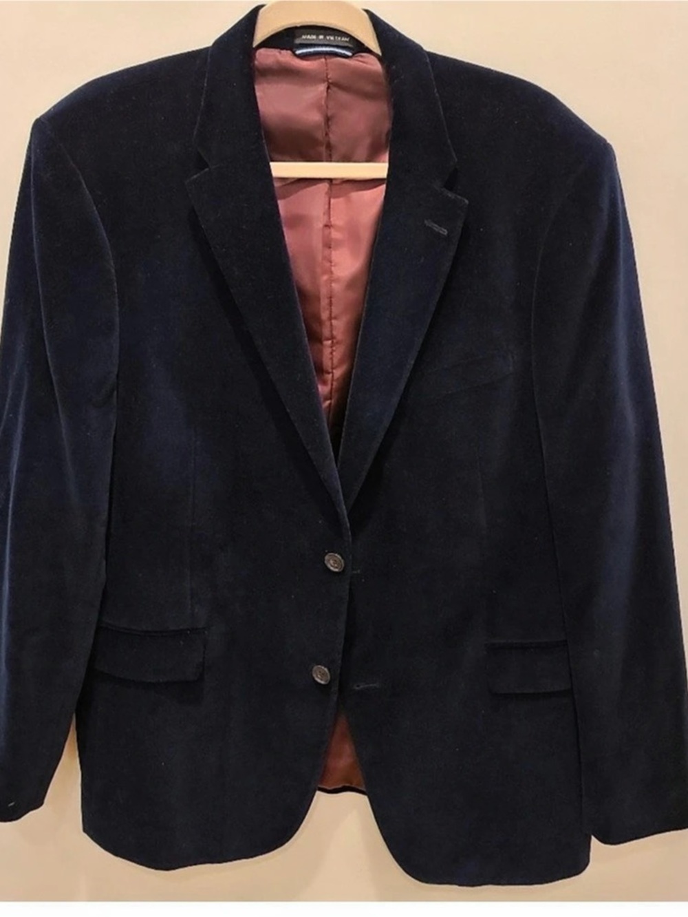 Tommy Hilfiger Navy Velvet Blazer Sport Coat – Men’s 42R
